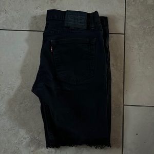 Levi’s black denim cut off shorts